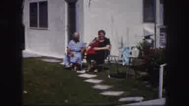 Tampa Florida USA (1960): A Big House One Story And Two Older Women Outside Doing