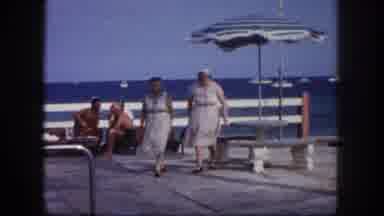Tampa Florida USA (1960): Two Elderly Women Walking On A Peer By The Coast