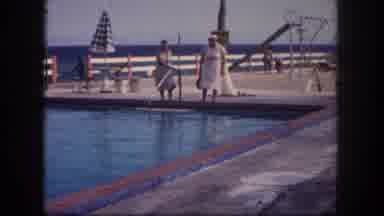 Tampa Florida USA (1960): Two Womens Are Swimming Pool Watching In Pool