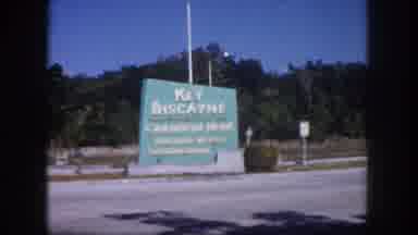 Tampa Florida USA (1960): View Of Green And White Key Biscayne Sign On A Bright