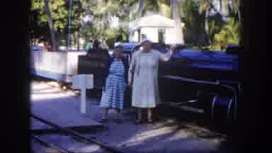 Tampa Florida USA (1960): Two Women Posing In A Black Railway Station Another Lady