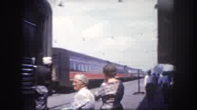 Tampa Florida USA (1960): Train Stops Slowly People Await Your Stop
