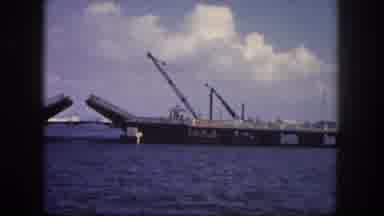 Tampa Florida USA (1960): The Boat Is Going On The Seaa Big Steamer Is Are There