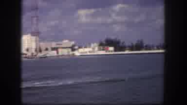Tampa Florida USA (1960): Panning Across A View Of A Road On Large Body Of Water