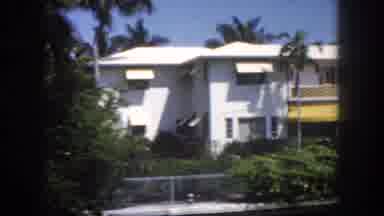 Tampa Florida USA (1960): Scene From A Moving Vehicle Of Large White House With
