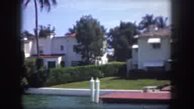Tampa Florida USA (1960): Homes That Line Waterfront Property With Lush Green