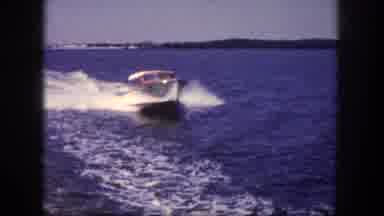 Tampa Florida USA (1960): A Man Sitting On Jet Boat Showing Hands To Someone