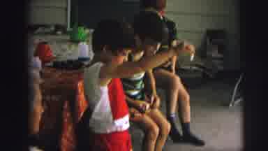 Lynbrook New York (1976): Kids Feeding Ducks Outside