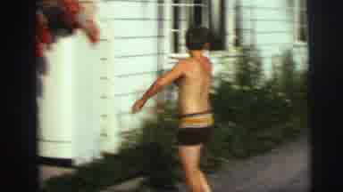 Lynbrook New York (1976): Topless Person Walks Onto Their Deck To Say Hi To