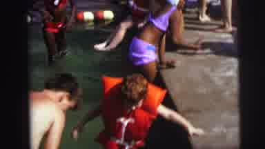 Lynbrook New York (1976): The Persons Are Swimming In The Pool And Relaxing And