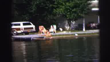 Lynbrook New York (1976): There Is A Lake Or Pond Where Children Are Playing In