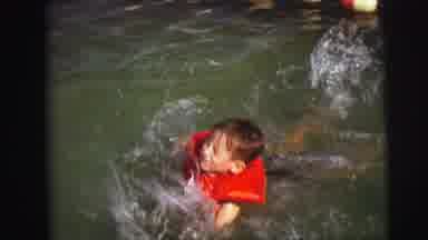 Lynbrook New York (1976): The Little Boy Try To Swim In The Pool Its Very Nice