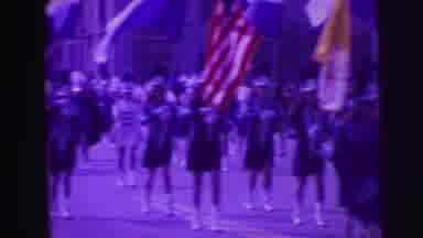 Lynbrook New York (1976): School Band Girls With White Boots With Blue Banners