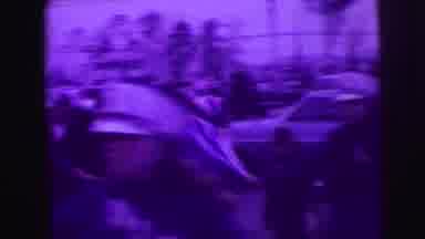 Lynbrook New York (1976): Marching Band In Parade Down Street With People Watching
