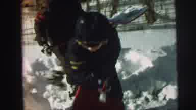 Lynbrook New York (1976): A Two Little Children Wearing Winter Jacket Playing And
