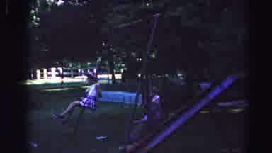 Hagerstown Maryland Usaa-1963: Children Swinging and Adults Talking in Backyard
