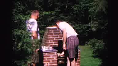 Hagerstown Maryland Usaa (1963): Father's Cooking Food Kids Playing On Playground