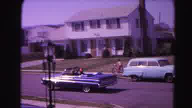 Hagerstown Maryland Usaa (1963): A Vintage Convertible Drives Through A