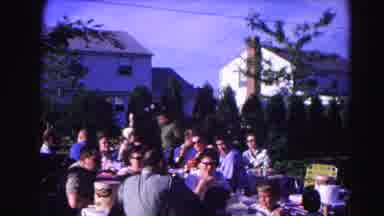Hagerstown Maryland Usaa (1963): Large Group Eating At Outdoor Picnic On A Bright