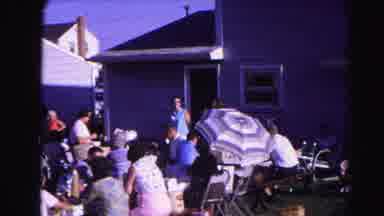 Hagerstown Maryland Usaa (1963): People Sitting Around Tables Near A Sun Umbrella