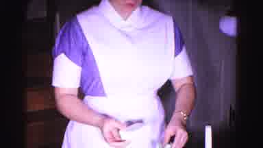 Hagerstown Maryland Usaa (1963): Woman In A Blue Dress Opens Her Present