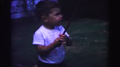 HAGERSTOWN MARYLAND USAA-1963: Father Plays Badminton In The Yard With His Son