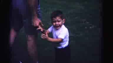 Hagerstown Maryland Usaa (1963): Toddler With Father Looks At Camera Crying Then