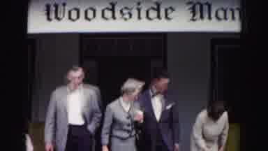 Hagerstown Maryland Usaa (1963): Man Wearing Grey Suit Rubs Brown Dog's Head On A