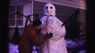 Hagerstown Maryland Usaa (1963): Boy Makes Snowman In Front Of His Residence