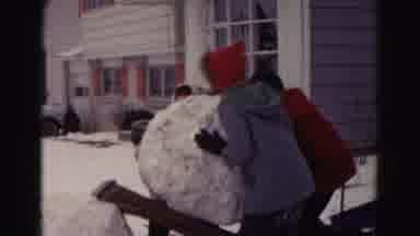 Hagerstown Maryland Usaa (1963): Boys Ride Snowmen Outside Their Home On A Typical