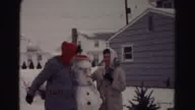 Hagerstown Maryland Usaa (1963): Two Woman Standing And Posing With A Snowman