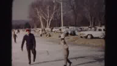 Hagerstown Maryland Usaa (1963): Parents And Children Shown Ice Skating On Frozen