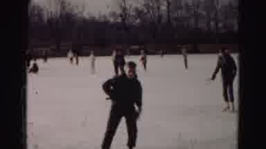 Hagerstown Maryland Usaa (1963): People Ice Skating On A Frozen Pond And On Boy