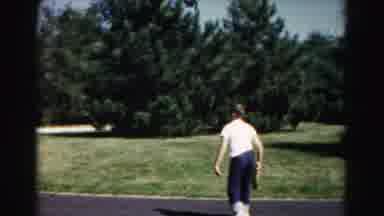 Hagerstown Maryland Usaa (1963): Two People Play A Game Of Catch Outside On A