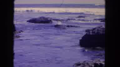 Tijuana Mexico (1962): Waves Of The Ocean Rolling Over Small Boulders Before