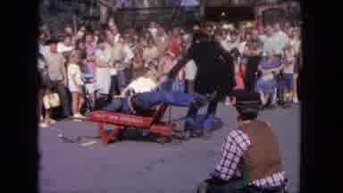 Tijuana Mexico (1962): Man In Long Coat Speaks Persuasively To Large Crowd