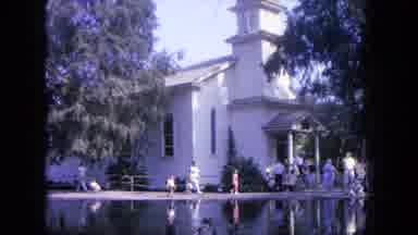 Tijuana Mexico (1962): People In Nice Clothes Walking In Front Of A White Church