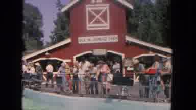 Tijuana Mexico (1962): People Standing Next To Red Old Mcdonald Farm Building On A