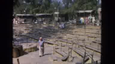 San Diego California-1962: People In An Amphitheatre With Covered Wagons