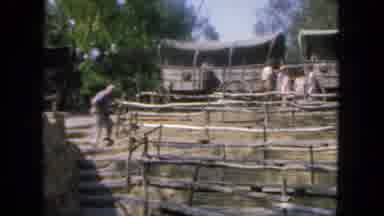 San Diego California-1962: Historical Covered Wagons and Wooden Bleachers
