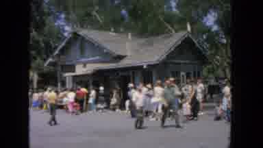 San Diego California (1962): A Crowd Of Tourists Inspecting An Old Railroad Depot