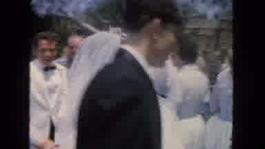 San Diego California (1962): People Celebrating A Wedding In A Public Place