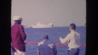 San Diego California (1962): Three Individuals Fishing From A Boat In The Open