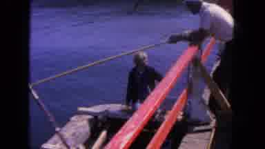 San Diego California (1962): People Rescue Person From Floating Object On A Sunny