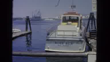 San Diego California (1962): Boat Sits At The Dock As Others Sailed Through The