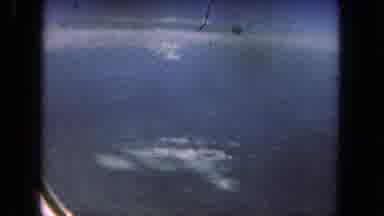 San Diego California (1962): Airplane Flight Showing Window Clouds High Blue Sky