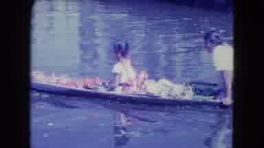 Mexico City (1962): A Woman And A Girl Are Rowing In A Country Boat