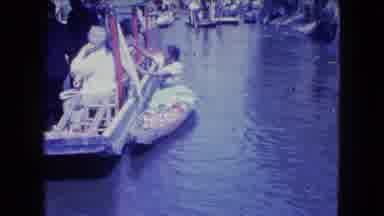 Mexico City (1962): The Woman Is Doing Flower Business From The Boat