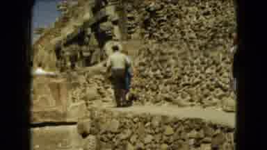 Mexico City (1962): Husband And Wife Walking Blue Dress In Embrace Pyramids And