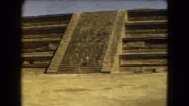 Mexico City (1962): Descends Pyramid Steps While People Walk By On A Bright Sunny